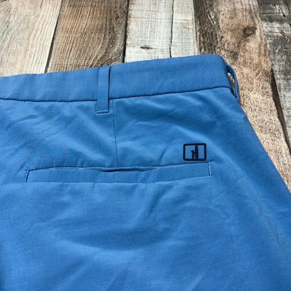 Johnnie-O Mulligan Golf Shorts Mens 38 Blue Stretch Performance Golfcore Casual